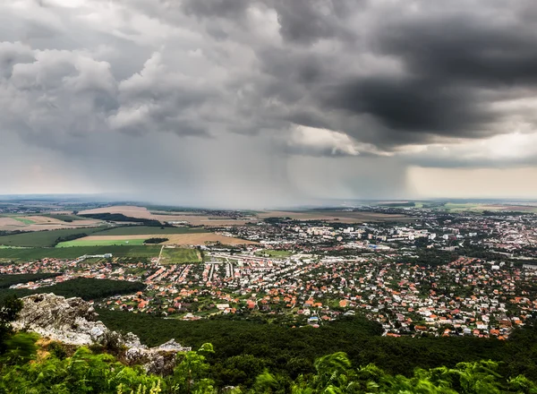 Staden Nitra från ovan — Stockfoto