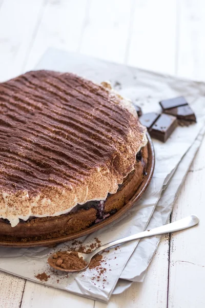 Chocolate Cake with Cream — Stock Photo, Image