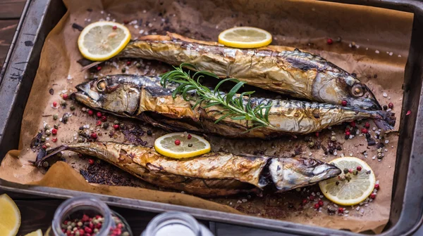 Baked Fish on a Roaster Pan — Stock Photo, Image