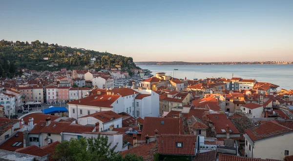 Näkymä kaupunkiin Piran, Slovenia — kuvapankkivalokuva