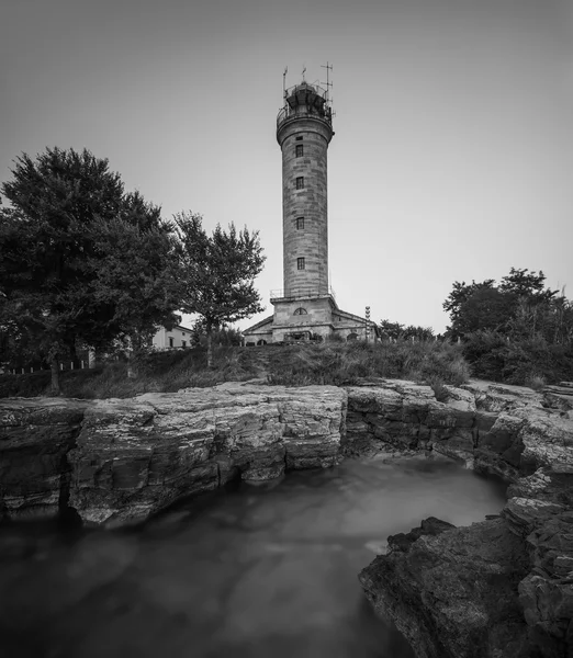 イストリア半島、クロアチア、黒と白、サヴドリアの灯台 — ストック写真