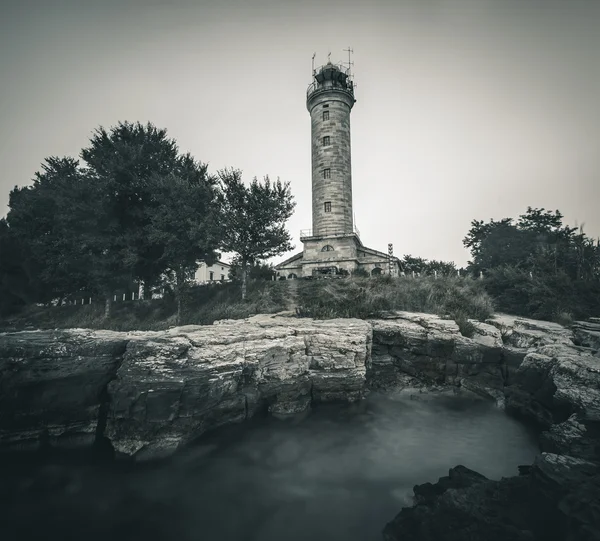 イストリア半島、クロアチア、黒と白、サヴドリアの灯台 — ストック写真