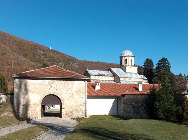 Biara Ortodoks Serbia Visoki Decani Situs Warisan Dunia Unesco Bawah — Stok Foto