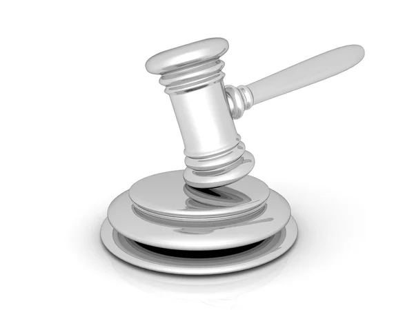 Justitiële 3D-hamer — Stockfoto