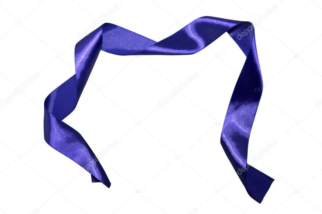 Purple ribbon, isolate on a white background. Symbol of victims of homophobia, Spirit Day , Workers' Memorial Day, March of Dimes