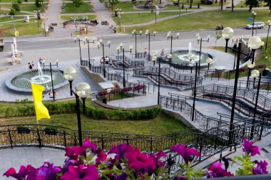 Podnicolle, kültür ve eğlence parkı. Mogilev, Belarus - 21 Haziran 2021.