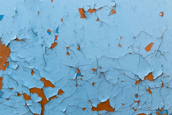 Old painted wall texture as grunge background. blue wall with peeled paint close up. Color-Peel wood texture. Old wooden painted light blue rustic fence, paint peeling background.