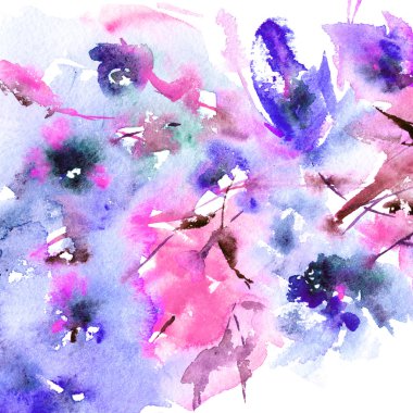 suluboya çiçek arka plan