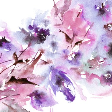 suluboya çiçek arka plan