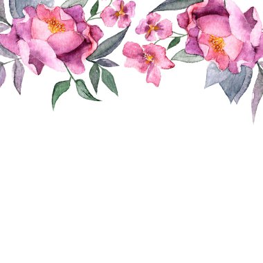 suluboya çiçek çerçevesi 