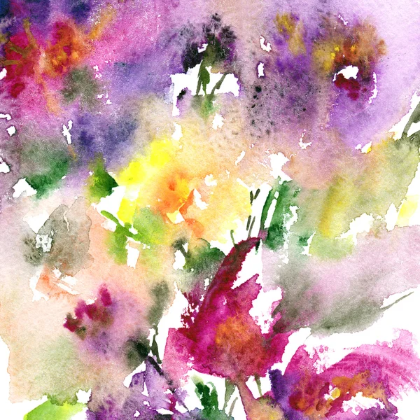 Watercolor floral background — Stock Photo, Image