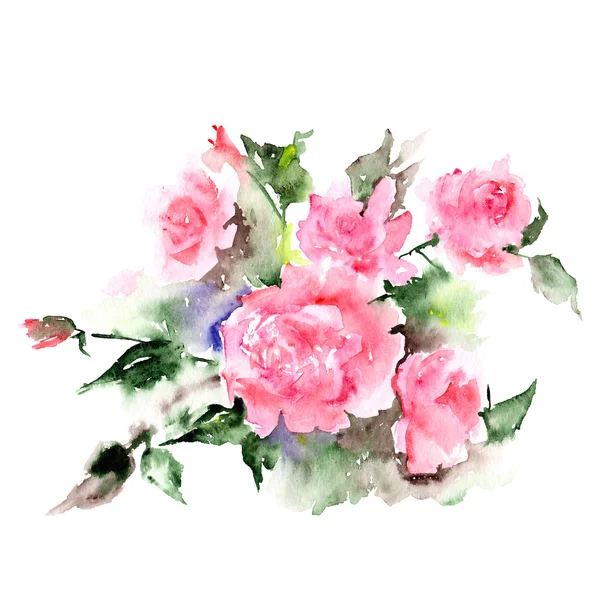 Greeting card with roses — Stock Photo, Image