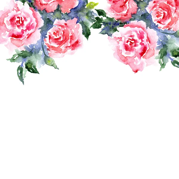 Watercolor background with flowers — Stock Photo, Image