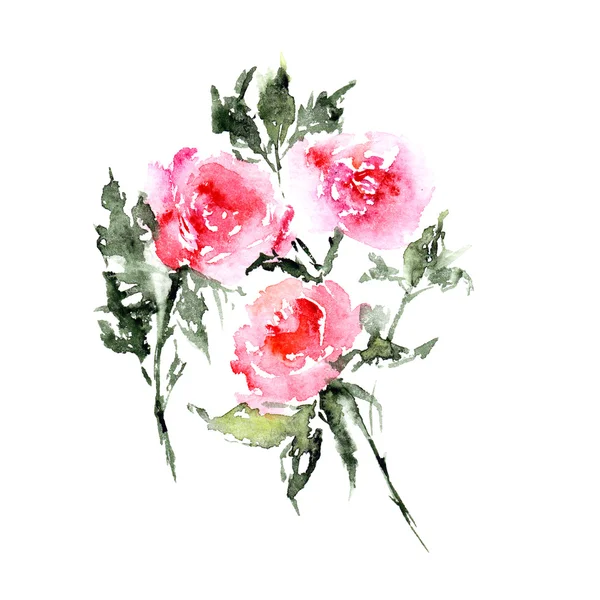 Üdvözlőlap rózsákkal — Stock Fotó