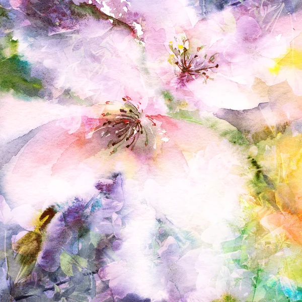 Watercolor floral background — Stock Photo, Image