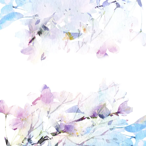 Watercolor floral frame — Stock Photo, Image