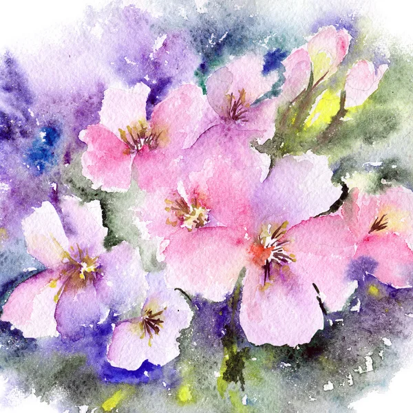 Akvarell floral bakgrund — Stockfoto