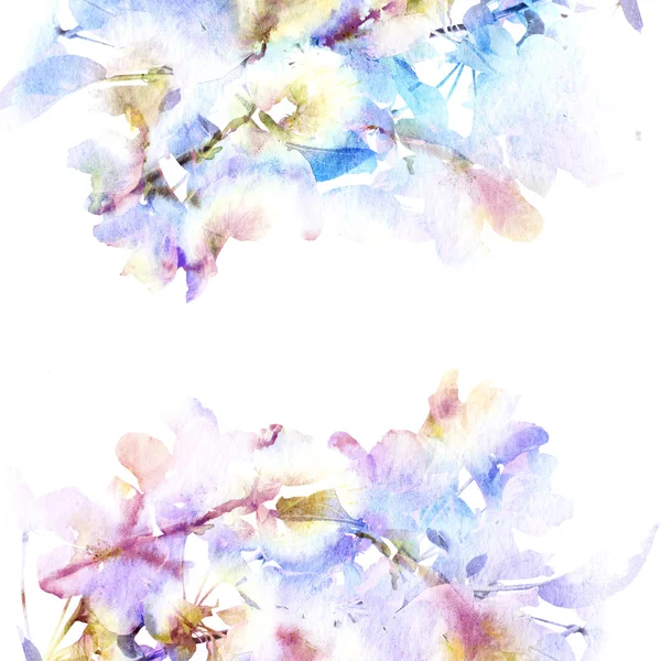 Watercolor floral frame — Stock Photo, Image