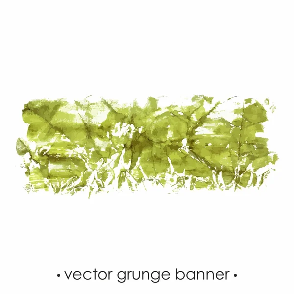 Grunge achtergrond. groene aquarel vlek. — Stockvector