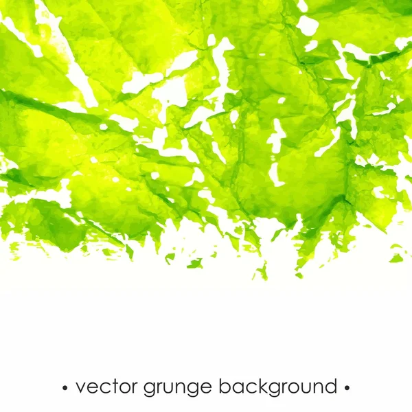 Grunge achtergrond. groene aquarel vlek. — Stockvector