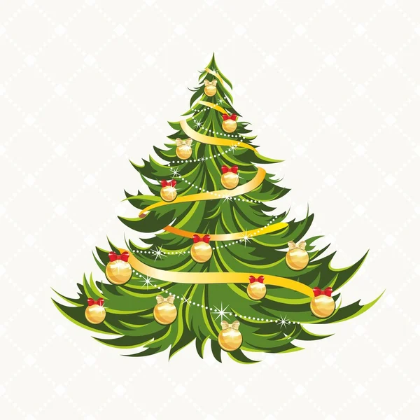 Árbol de Navidad. Ilustración en acuarela — Vector de stock