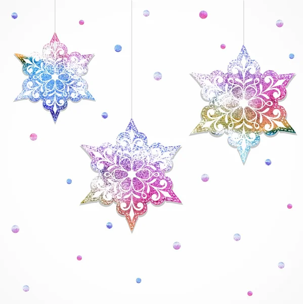 Winter decorative snowflakes. — Stock Vector