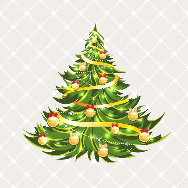 Árbol de Navidad. Ilustración en acuarela — Vector de stock