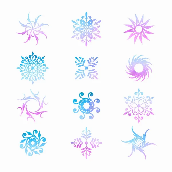 Kış dekoratif kar taneleri. — Stok Vektör