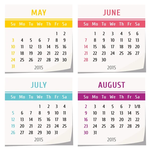 Progettazione calendario 2015 — Vettoriale Stock