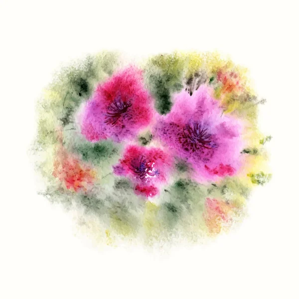 Buquê floral aquarela. — Vetor de Stock