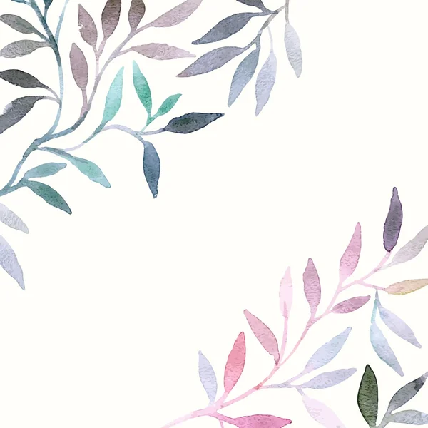 Borda floral aquarela . —  Vetores de Stock