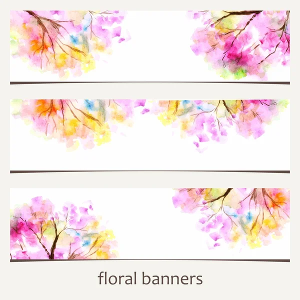 Цветочные баннеры . — стоковый вектор