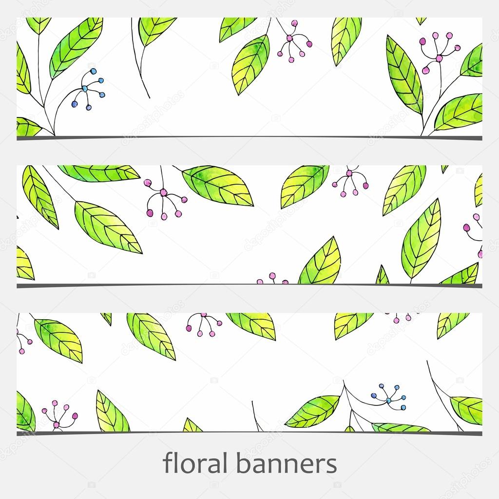 Floral banners.