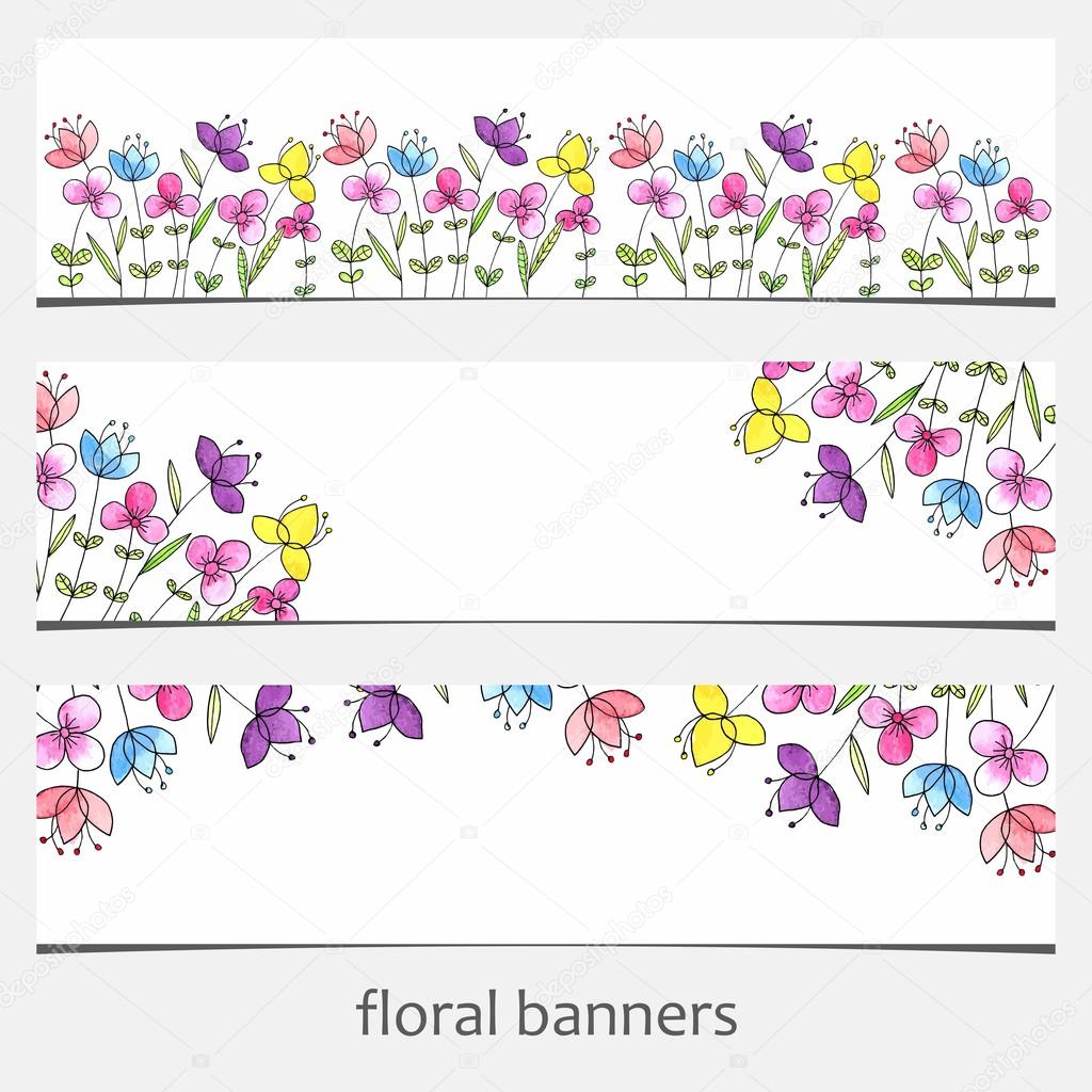 Floral banners.