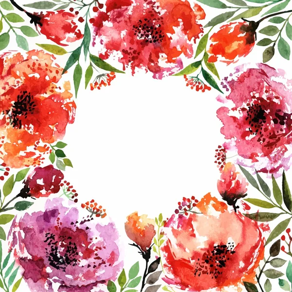 Akvarell bakgrund med blommor — Stock vektor