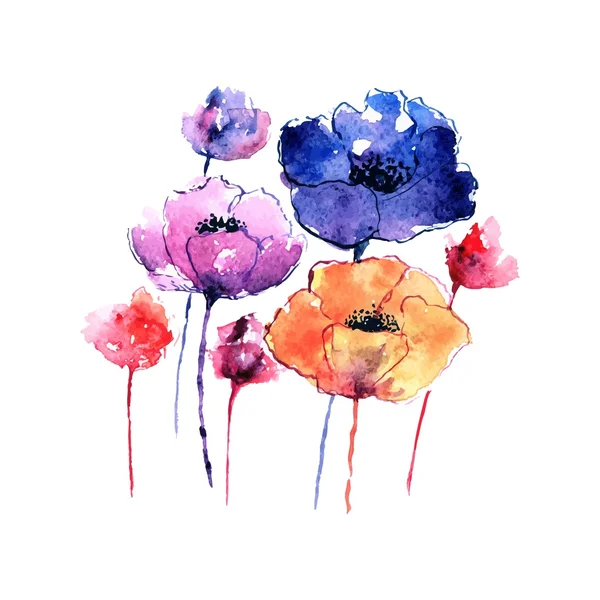 Poppies Carte de voeux . — Image vectorielle