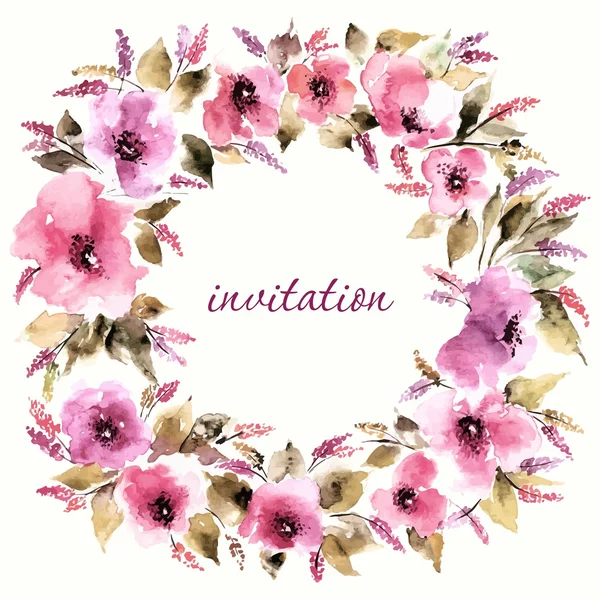 Floral frame Invitation. — Stock Vector