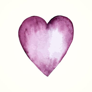 Sevgililer günü kartı suluboya kalp ile