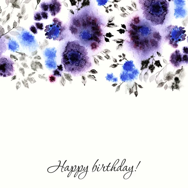 Aquarela fundo floral — Vetor de Stock