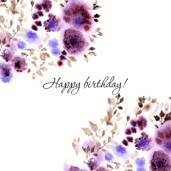 Carte d'anniversaire floral — Image vectorielle