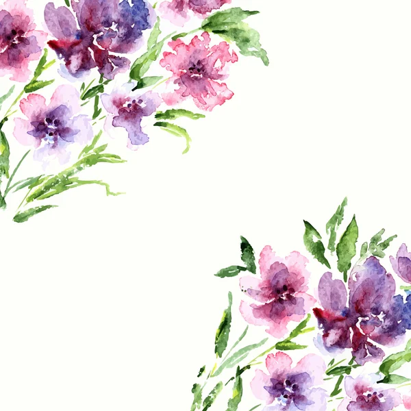 Watercolor floral background — Stock Vector