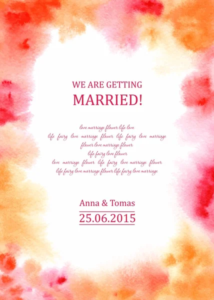 Invitation with Watercolor background — Stok Vektör