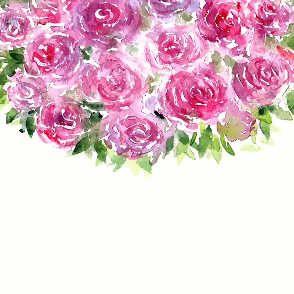 Fondo floral con rosas — Vector de stock