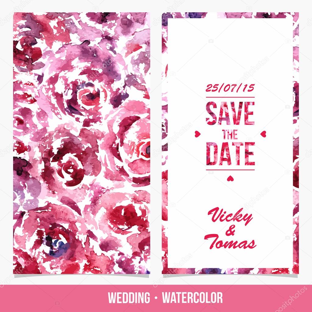 Wedding card with flowers