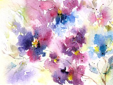 suluboya çiçek arka plan