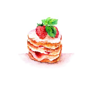 Suluboya kek çilek ile