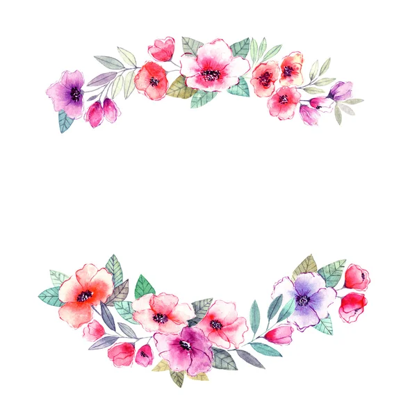 Aquarelle cadre floral. — Photo