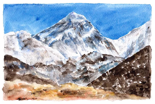 Acuarela pintura de montañas —  Fotos de Stock