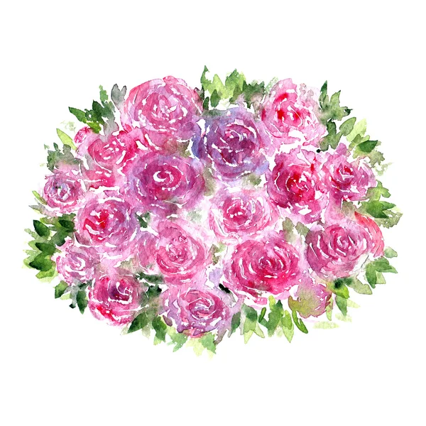 Buquê de rosas aquarela . — Fotografia de Stock
