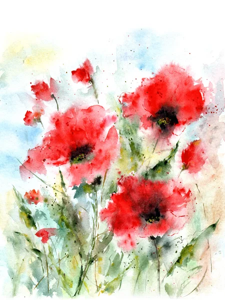 Květinová kytice akvarelu — Stock fotografie